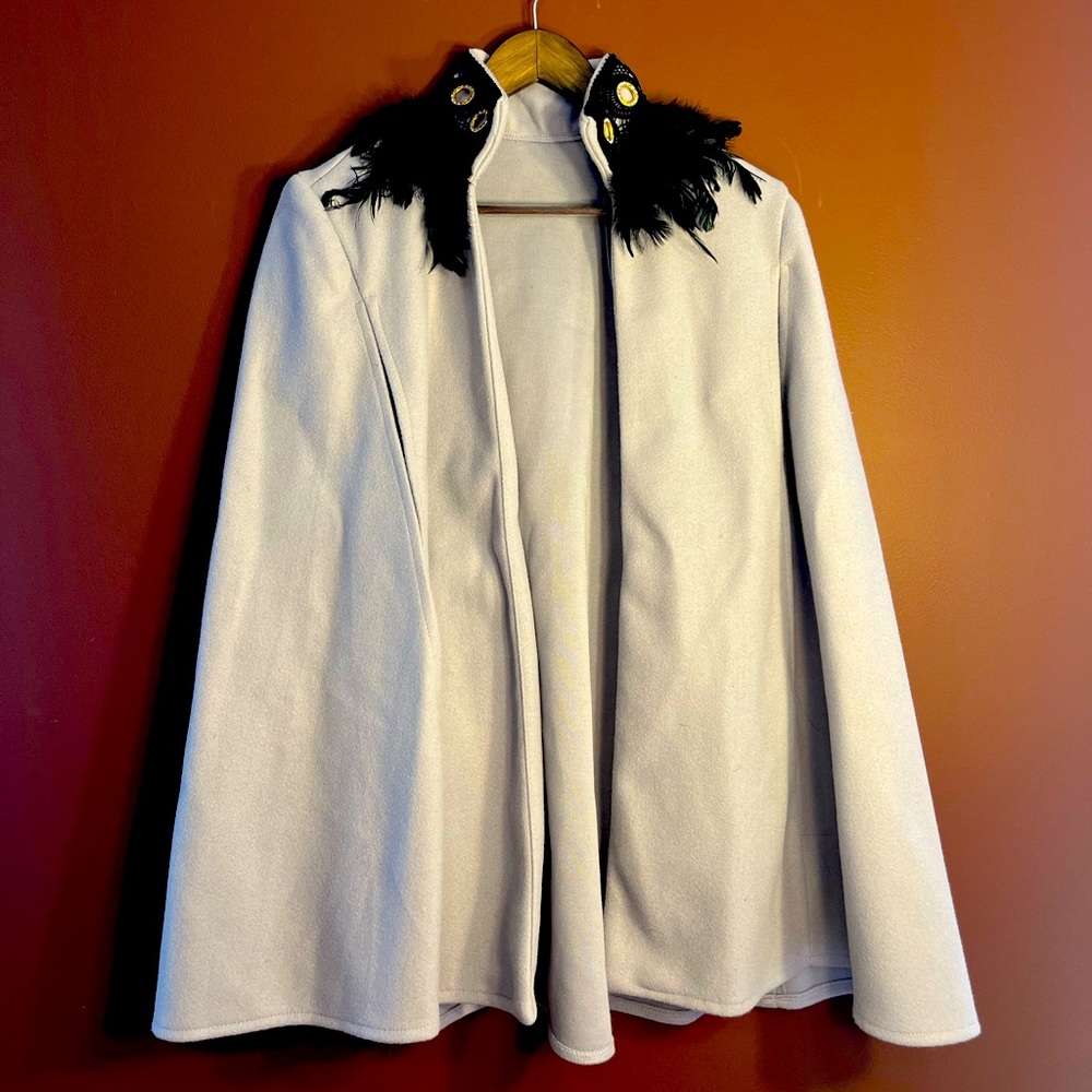Feathered SHEIN Cape Coat